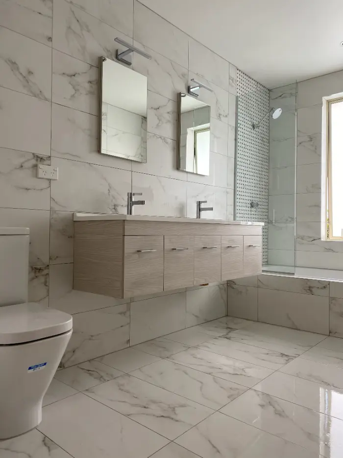 Completed bathroom tiling